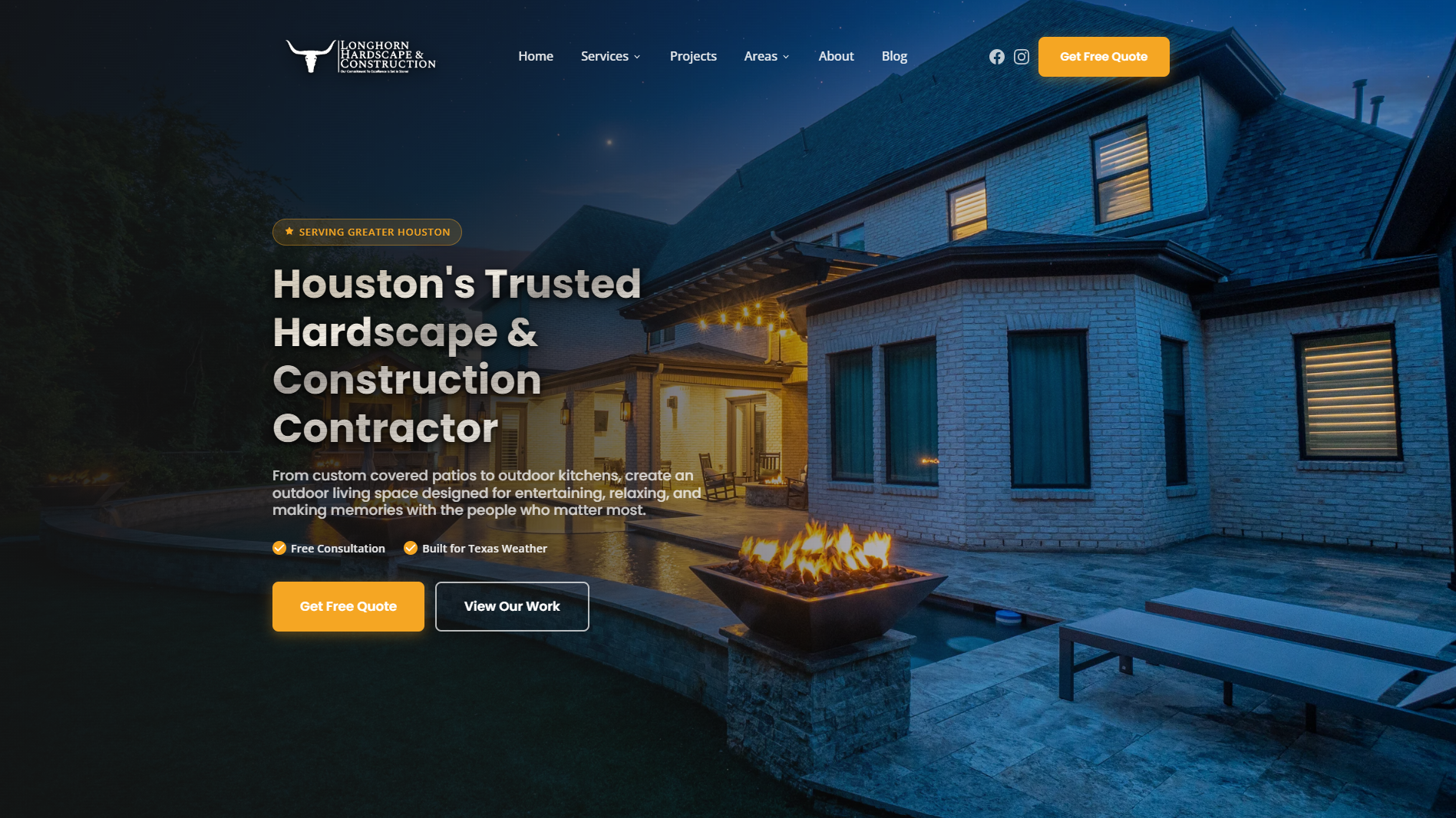 Longhorn Hardscape & Construction — sitio web